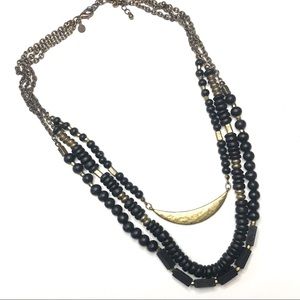 LOFT Beaded and Rustic Gold Necklace